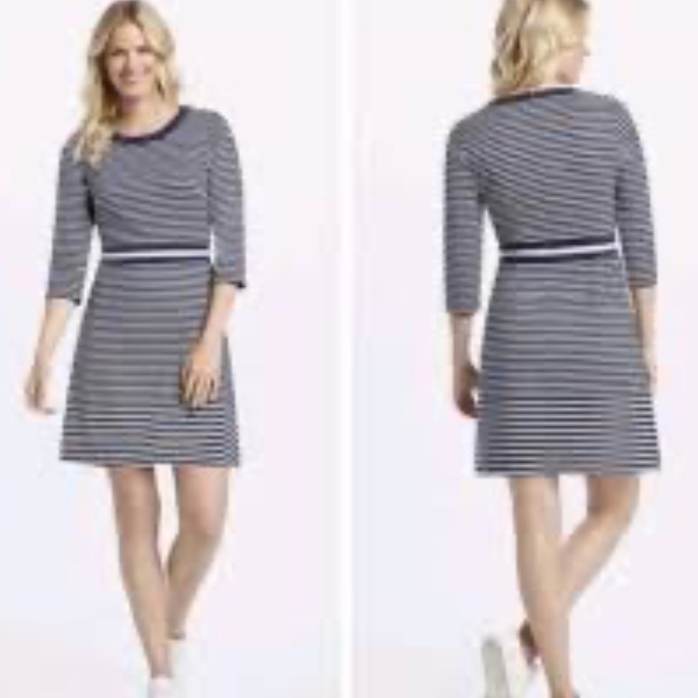Draper James Navy & white Persley Ponte Striped Dress